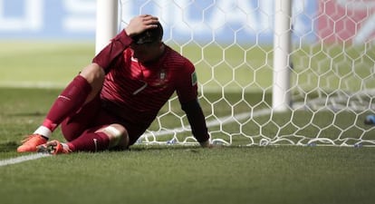 Cristiano Ronaldo se lamenta por una ocasión fallada ante Ghana.