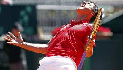 Almagro celebra su victoria.