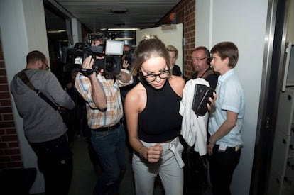 La modelo acusada de denunciar una violación falsa.