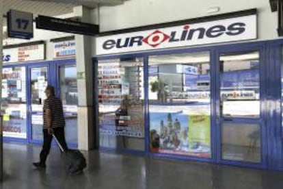 Estación de autobuses de Murcia, oficina de venta de billetes de la compañía de autobuses Eurolines que cubre la línea Murcia- Marsella.