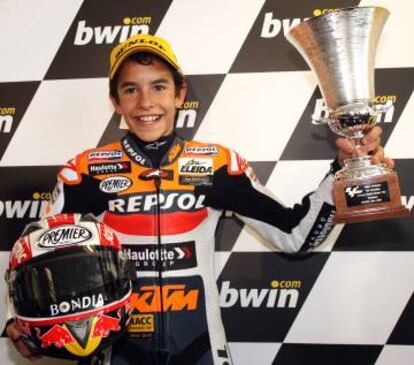 Márquez, en Donington Park el año 2008.