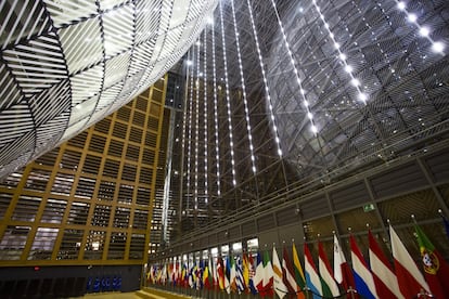 Interior del Edificio Europa, conocido popularmente como 'El Huevo', el centro de operaciones del Consejo Europeo.