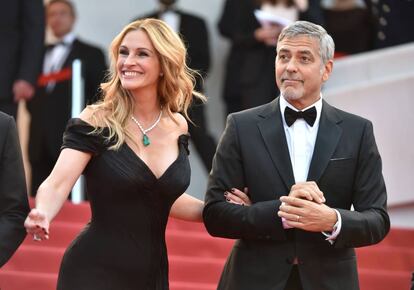 Julia Roberts con su amigo George Clooney.