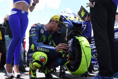 Rossi, antes de tomar la salida en el gran premio de Francia.