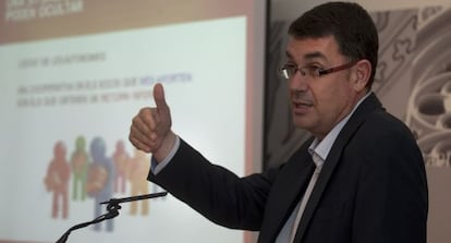 Enric Morera, durante la presentación de su propuesta de concierto económico responsable.