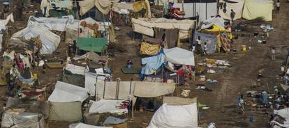 Un campo de refugiados cerca del aeropuerto de Bangui.
