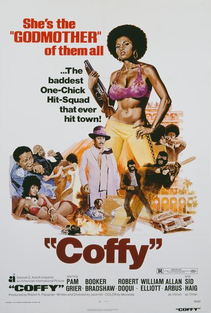 Un póster de la película de acción de 1973 de Jack Hill 'Coffy' protagonizada por Pam Grier. 