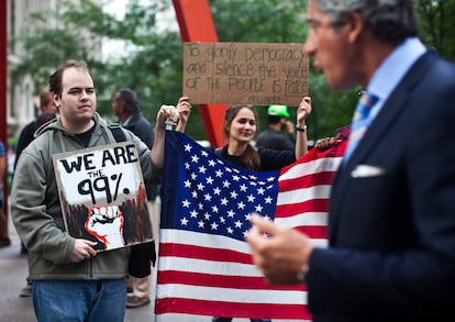 Protesta del movimiento Occupy Wall Street en el Parque Zuccotti (Nueva York) en septiembre de 2011