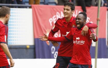 El Osasuna celebra un gol al Valladolid la pasada jornada.