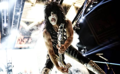 Paul Stanley, en el concierto de Kiss en 2015 en Madrid. 