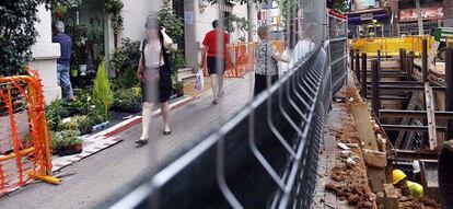 Obras de un t&uacute;nel del AVE en Barcelona, en 2009.