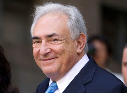 Dominique Strauss-Kahn, tras salir del tribunal de Nueva York.