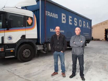 Xavier (izda) y Jordi Besora, dueños de Transportes Besora.