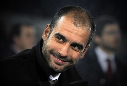 Guardiola, durante un partido con el Barça.