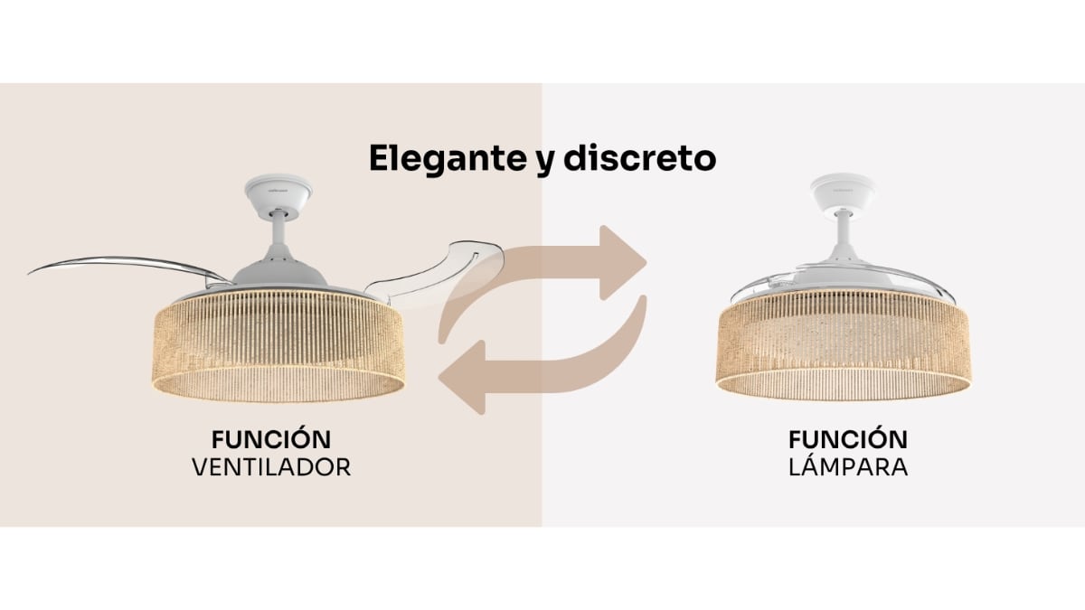 Este ventilador de techo cuenta con un diseño sofisticado.