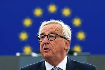 El presidente de la Comisión, Jean-Claude Juncker, este miércoles en el Parlamento Europeo.