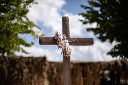  Una cruz tradicional yaqui en Bacum. 