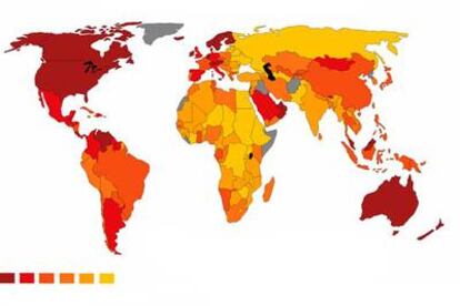 Mapa de la felicidad.