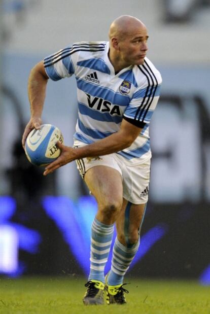 El capitán de Argentina, Felipe Contepomi, durante un partido previo al Mundial.