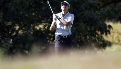 Barack Obama, en un club de golf de la isla Martha's Vineyard.