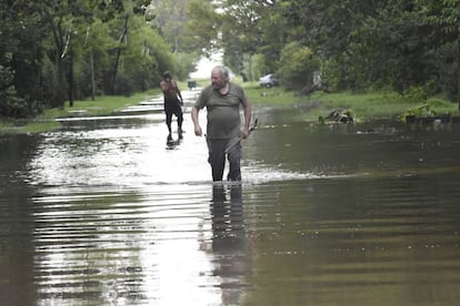 La localidad de Villa Amelia, distante 15 km de Rosario, una de las afectadas por las lluvias.