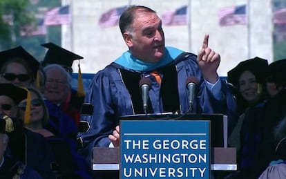 El chef Jos&eacute; Andr&eacute;s en un instante de su discurso. 