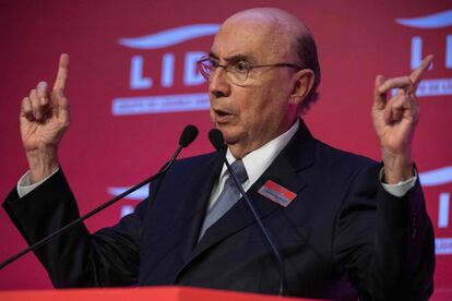 Henrique Meirelles em evento do Lide em S&atilde;o Paulo. 