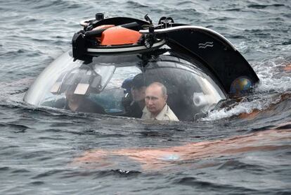 El presidente ruso, a bordo del batiscafo que el martes le llevó a las profundidades del Mar Negro.