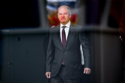 El canciller alemán Olaf Scholz, este martes en Berlín.