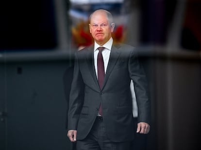 El canciller alemán Olaf Scholz, este martes en Berlín.