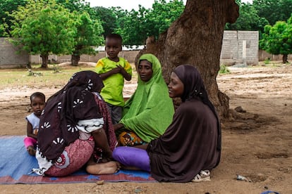 Las mujeres de la familia de Adoum Daouda. “Antes solo llegaban quienes huían de los ataques de Boko Haram, pero ahora también tenemos a los que escapan de los conflictos intercomunitarios”, explica Moise Amedje, asistente de comunicación de Acnur en Maroua. “Todos ellos se encuentran en una situación de extrema vulnerabilidad y viviendo en condiciones precarias; especialmente en un entorno urbano como Maroua, donde la vida es cara. Los donantes también deben tener en cuenta a estas personas, que lo han perdido todo y no pueden volver a casa”.