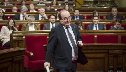 Miquel Iceta en una sesión del Parlament,.