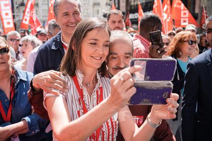 La candidata del PSOE a la alcaldía de Madrid, Reyes Maroto, durante la marcha por el Día Internacional de los Trabajadores en Madrid.