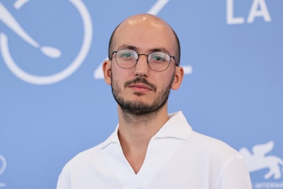 Jaume Claret Muxart en la presentación de 'Estrany Riu' este viernes en Venecia.