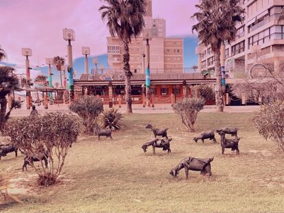 <i>Las cabras de bronce, las farolas metidas en cubos: cada rincón de la ciudad tiene algo que te deja con la boca abierta y te hace preguntarte ¿por qué?, ¿para qué?</i><p>No me considero en absoluto fotógrafa. Hago fotos. Robo momentos para evocarlos más tarde, en historias, en secuencias, en fragmentos de películas</p>