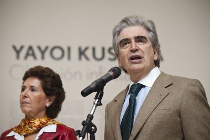 Rafael Tovar y de Teresa, ministro de Cultura durante la presentación de la exposición