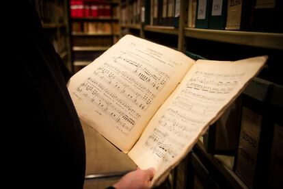 Una de las miles de partituras custodiadas en el archivo de la SGAE.