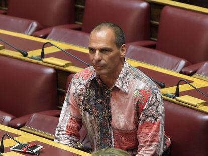 Yanis Varufakis, el pasado viernes en el parlamento griego.