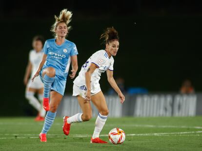 La jugadora del Real Madrid Esther González, en el partido de la Champions ante el City.