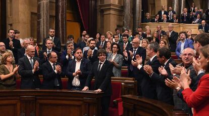 Membres del Govern i diputats independentistes al Parlament de Catalunya.