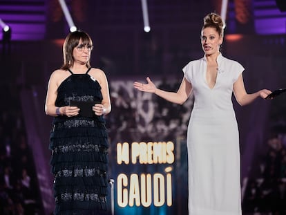 Judith Colell y Maria Molins, durante el anuncio de la creación del nuevo departamento en los pasados premios Gaudí.