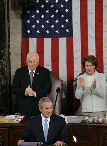 Bush, durante su discurso sobre el Estado de la Unión en el Congreso estadounidense