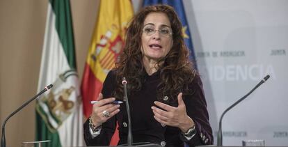 La consejera de Hacienda, María Jesús Montero, en Sevilla.