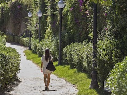 Los jardines situados junto al monasterio de Pedralbes.