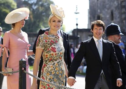 El cantante James Blunt y su esposa Sofia Wellesley.