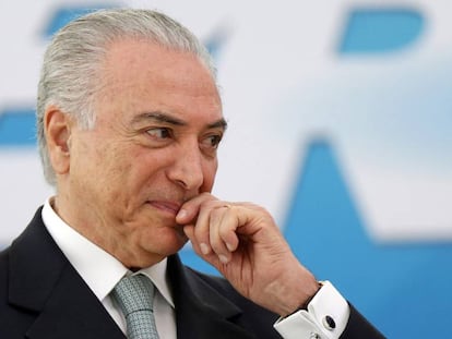 O presidente brasileiro Michel Temer, em um ato em Brasília.