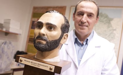 Reconstrucci&oacute;n del rostro del hombre lobo gallego realizada por el forense Fernando Serrulla a partir de las descripciones del juicio.