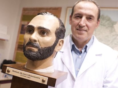 Reconstrucci&oacute;n del rostro del hombre lobo gallego realizada por el forense Fernando Serrulla a partir de las descripciones del juicio.