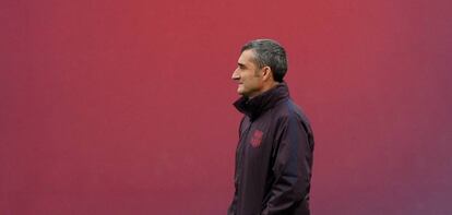 Valverde, durante el entrenamiento de este martes.