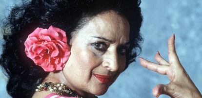 La artista Lola Flores, conocida como La Faraona, en 1994.